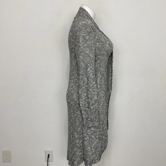 Eileen Fisher Marled Gray Long Sleeve Open Front Knit Duster Cardigan Size L - Picture 4 of 9